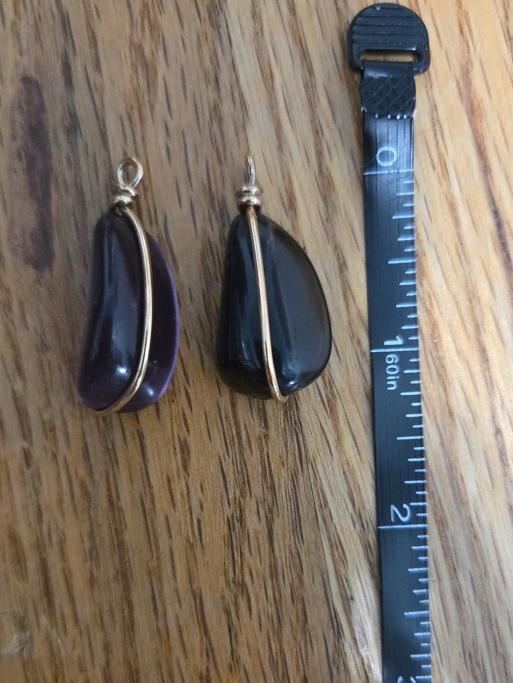 Gold-Wire Wrapped Purple Teardrop Pendant Set